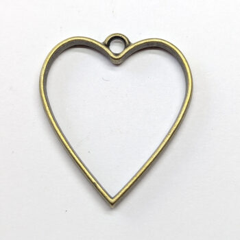 Geometric Hollow Heart Pendant Antique Bronze