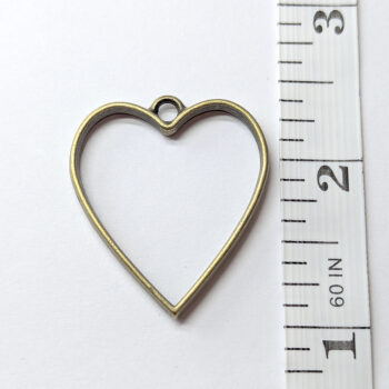 Geometric Hollow Heart Pendant Antique Bronze - Image 2