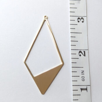 Large Irregular Hollow Diamond Pendant Gold - Image 2