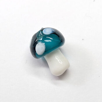 Lampwork Glass Bead Turquoise Blue Mushroom