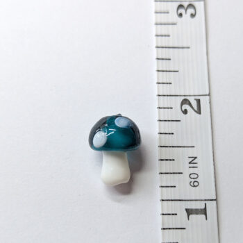 Lampwork Glass Bead Turquoise Blue Mushroom - Image 2