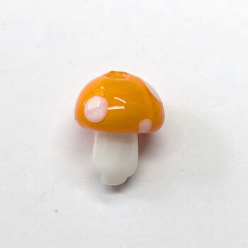 Lampwork Glass Orange Blue Mushroom