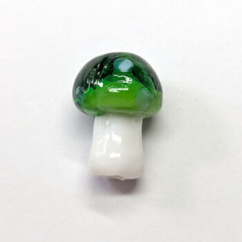 Lampwork Glass Bead Green Mushroom