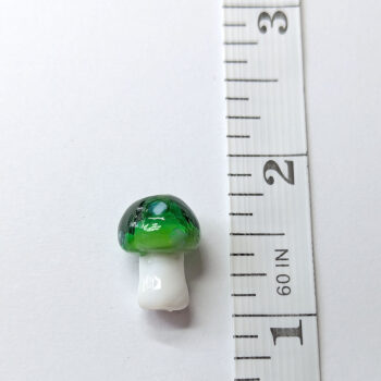 Lampwork Glass Bead Green Mushroom - Image 2