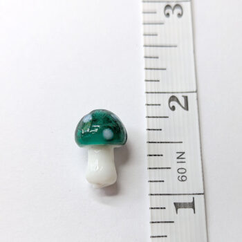 Lampwork Glass Bead Dark Green Mushroom - Image 2