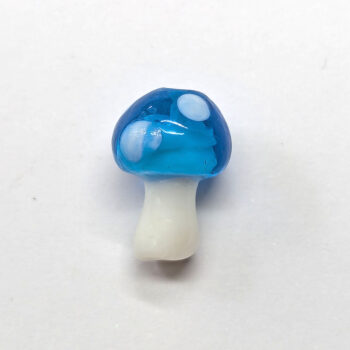 Lampwork Glass Bead Blue Mushroom