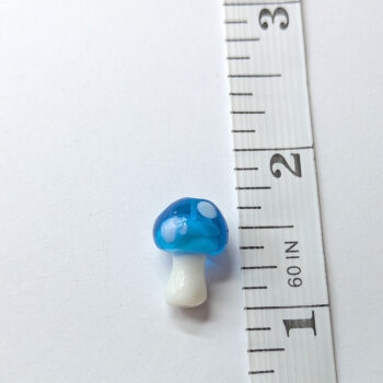 Lampwork Glass Bead Blue Mushroom - Image 2