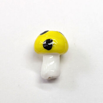 Lampwork Glass Bead Yellow Mushroom