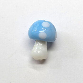 Lampwork Glass Bead Sky Blue Mushroom