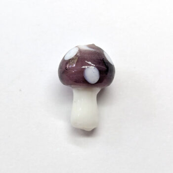 Lampwork Glass Bead Purple Mushroom