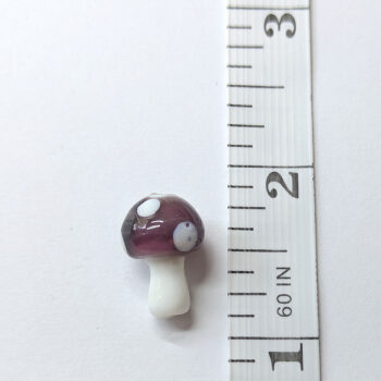 Lampwork Glass Bead Purple Mushroom - Image 2