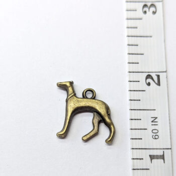 Double Sided Greyhound Dog Charm Antique Bronze - Image 3