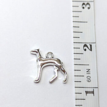 Double Sided Greyhound Dog Charm Antique Silver - Image 2