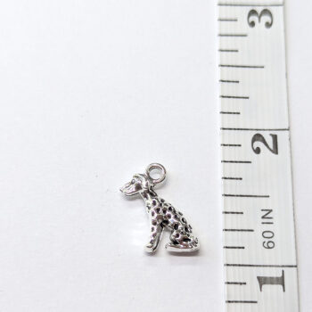 Double Sided Sitting Dalmatian Dog Charm Antique Silver - Image 2