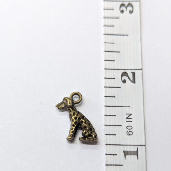 Double Sided Sitting Dalmatian Dog Charm Antique Bronze - Image 2