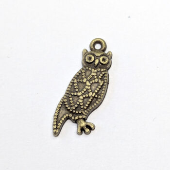 Antique Bronze Profile Owl Charm