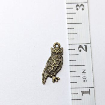 Antique Bronze Profile Owl Charm - Image 2