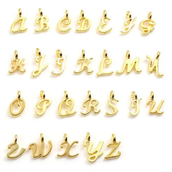 Letter 26 Piece Alphabet Charms Gold or Silver