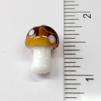 Lampwork Glass Bead Brown Mushroom - Image 2