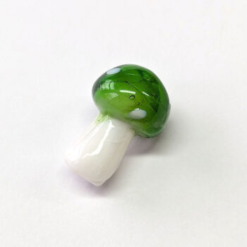 Lampwork Glass Bead Light Green Mushroom