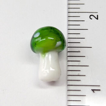 Lampwork Glass Bead Light Green Mushroom - Image 2