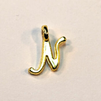 Letter N Alphabet Charm Gold or Silver