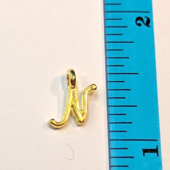 Letter N Alphabet Charm Gold or Silver - Image 2