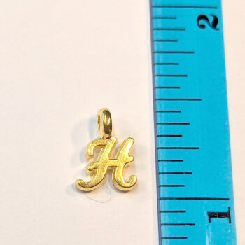 Letter H Alphabet Charm Gold or Silver - Image 2