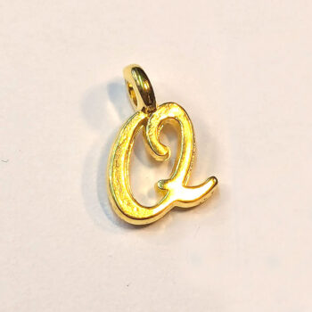 Letter Q Alphabet Charm Gold or Silver