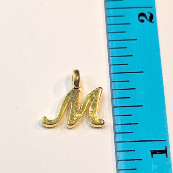 Letter M Alphabet Charm Gold or Silver - Image 2