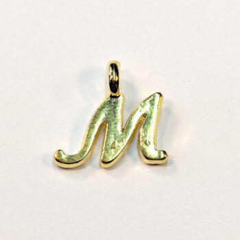 Letter M Alphabet Charm Gold or Silver