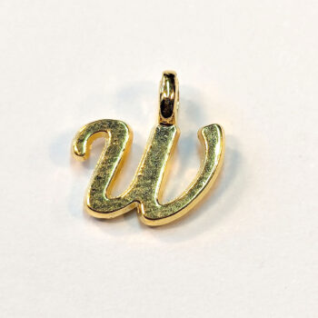 Letter W Alphabet Charm Gold or Silver