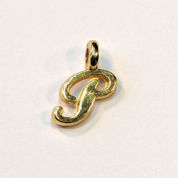 Letter P Alphabet Charm Gold or Silver