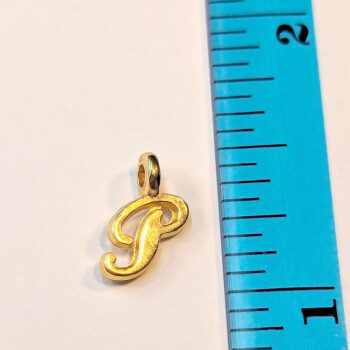 Letter P Alphabet Charm Gold or Silver - Image 2