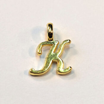 Letter K Alphabet Charm Gold or Silver