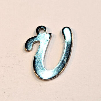 Letter U Stainless Steel Alphabet Charm Silver