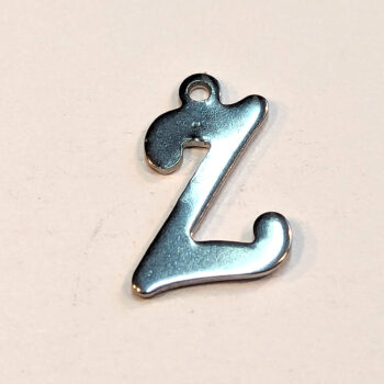 Letter Z Stainless Steel Alphabet Charm Silver