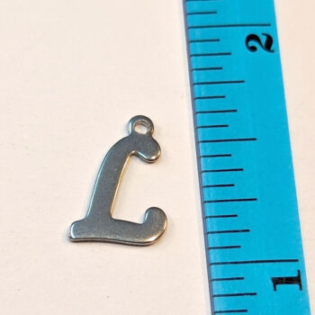 Letter L Stainless Steel Alphabet Charm Silver - Image 2