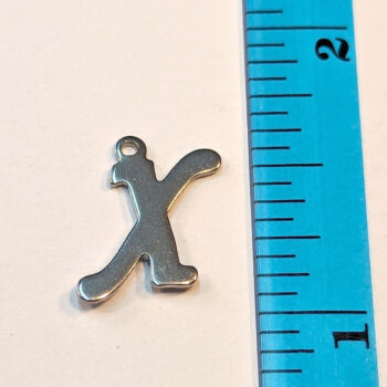 Letter X Stainless Steel Alphabet Charm Silver - Image 2