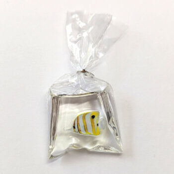 Ocean Salt Water Fish in a Bag Yellow White Tail Resin Charm