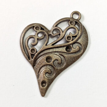 Decorative Hollow Heart Pendant Antique Bronze