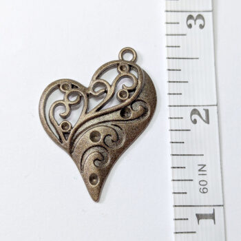 Decorative Hollow Heart Pendant Antique Bronze - Image 2