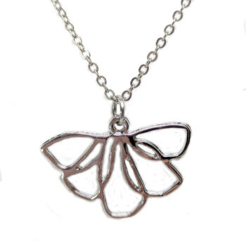 Silver Modern Hollow Flower Drop Necklace