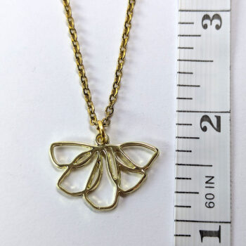 Gold Modern Hollow Flower Drop Necklace - Image 2