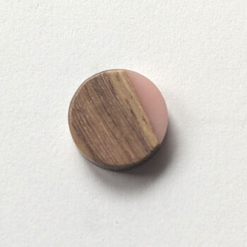 Light Pink Round Circle No Hole Resin Geometric Wood Pendant