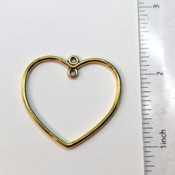 Hollow Heart Connector Pendant Antique Gold - Image 2