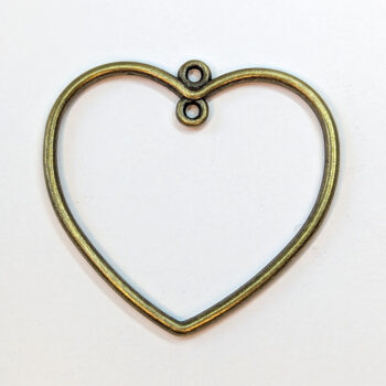 Hollow Heart Connector Pendant Antique Bronze