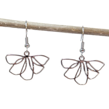 Silver Modern Hollow Flower Drop Earrings