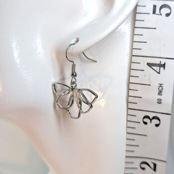 Silver Modern Hollow Flower Drop Earrings - Image 2