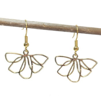 Gold Modern Hollow Flower Drop Earrings